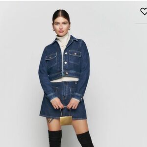Reformation Marina Cropped Denim Jacket